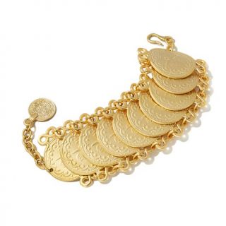 BAJALIA "Eemel" Turkish Coin Goldtone 6 1/2" Bracelet   7827459