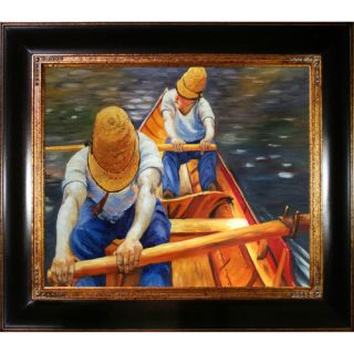 Oarsmen by Caillebotte Framed Hand Painted Oil on Canvas by Tori Home