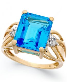 Blue Topaz (8 1/5 ct. t.w.) and Diamond Accent Ring in 14k Gold