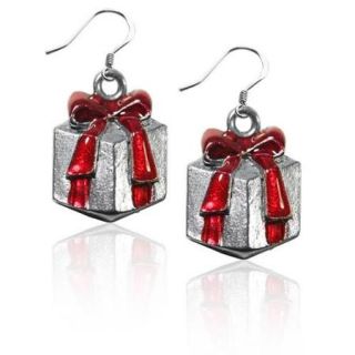 Whimsical Gifts 1283S ER Christmas Present Charm Earrings in Silver