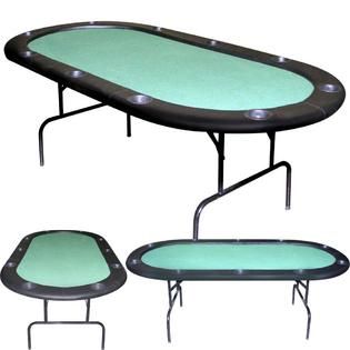 Trademark Poker  84 inch Texas Holdem Green Felt Poker Table