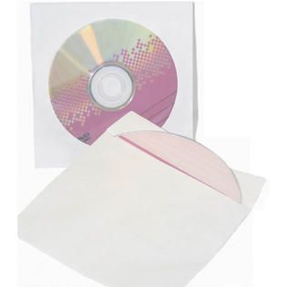 Inland Pro Paper CD DVD Sleeves White 50 Pack   TVs & Electronics