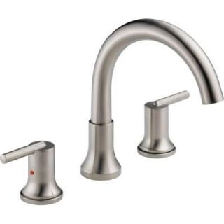 Delta Trinsic 2 Handle Deck Mount Roman Tub Faucet Trim Kit Only in Stainless (Valve Not Included) T2759 SS