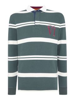Howick Tilston Stripe Long Sleeve Rugby Top Forest
