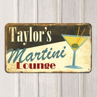 Personalized 8" x 14" "Lounge" Metal Sign