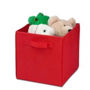 Honey Can Do 4 pack Non woven foldable cube  red   Home   Storage