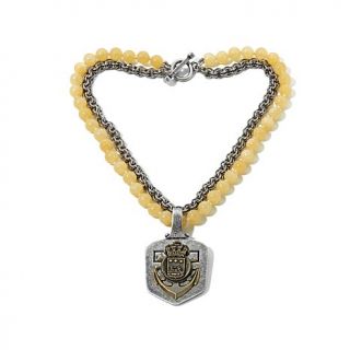 FKLA by French Kande "Biarritz" Quartzite Bead and Chain Link 15 3/4" Anchor Ne   7814484