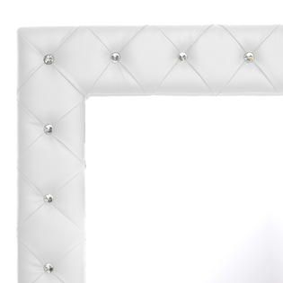 Baxton  Stella Crystal Tufted White Modern Floor Mirror