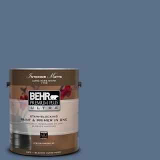 BEHR Premium Plus Ultra 1 gal. #S520 6 Layers of Ocean Matte Interior Paint 175301