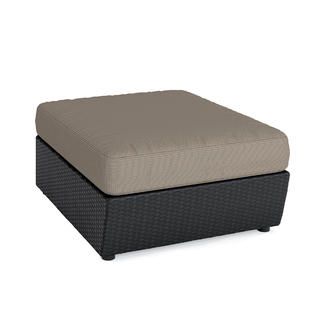 CorLiving Seattle Patio Ottoman in Textured Black Weave   Outdoor