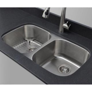 Wells Sinkware 33 inch Undermount 50/50 Double Bowl 18 gauge Stainless Steel Kitchen Sink