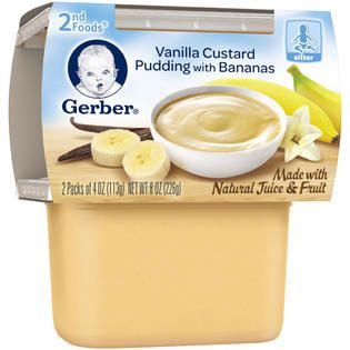 Gerber Vanilla Custard Pudding with Bananas Purees Desserts   Baby