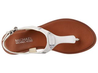 MICHAEL Michael Kors MK Plate Thong Optic White Saffiano