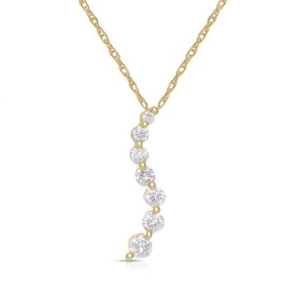 Miadora 10k Yellow Gold 1/2ct TDW Diamond Journey Necklace (G H, I2 I3