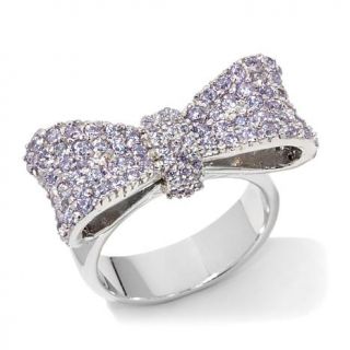 King Baby Jewelry 1.56ct Pavé CZ Sterling Silver Baby Bow Ring   7608883