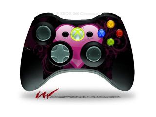 XBOX 360 Wireless Controller Decal Style Skin   Glass Heart Grunge Hot Pink   CONTROLLER NOT INCLUDED