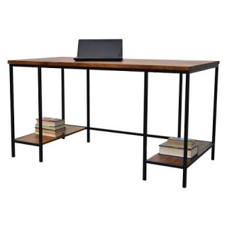 Flynn Large 58 Desk, Chestnut/Black