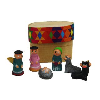 Boxed Clay Miniature Nacimento Nativity Set (Guatemala)  