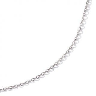 Sterling Silver Rhodium Plated 1.1mm Cable Chain 20" Necklace   6921830