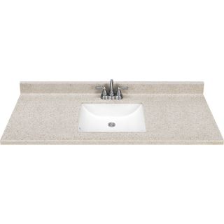 Dune Solid Surface Integral Single Sink Bathroom Vanity Top (Common: 49 in x 22 in; Actual: 49 in x 22 in)