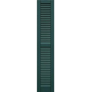 Winworks Wood Composite 12 in. x 64 in. Louvered Shutters Pair #633 Forest Green 41264633