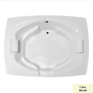 Laurel Mountain Bedford 2 Person Biscuit Acrylic Oval in Rectangle Whirlpool Tub (Common: 62 in x 82 in; Actual: 24.5 in x 64 in x 81 in)