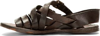 officine creative brown leather strapped apuana sandals 400 usd view