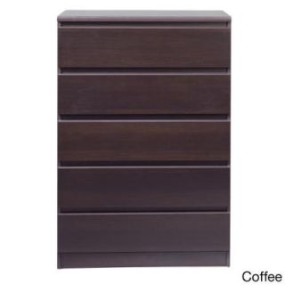 Scottsdale Streamlined 5 drawer Chest Coffee