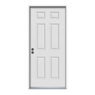 ReliaBilt 6 Panel Insulating Core Right Hand Inswing Primed Steel Prehung Entry Door (Common: 32 in x 80 in; Actual: 33.5 in x 81.75 in)