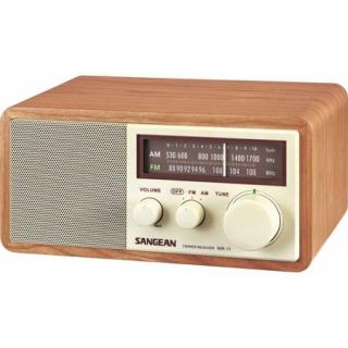Sangean AM/FM Analog Wood Cabinet Receiver Radio Tuner
