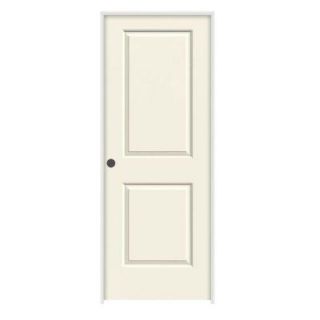 JELD WEN 24 in. x 80 in. Molded Smooth 2 Panel Square French Vanilla Solid Core Composite Single Prehung Interior Door THDJW136700036