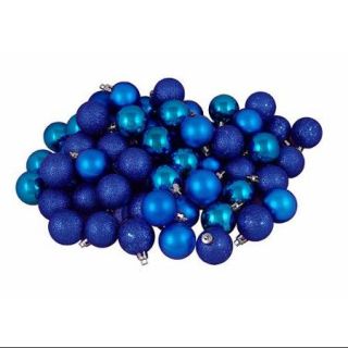 96ct Lavish Blue Shatterproof 4 Finish Christmas Ball Ornaments 1.5" (40mm)