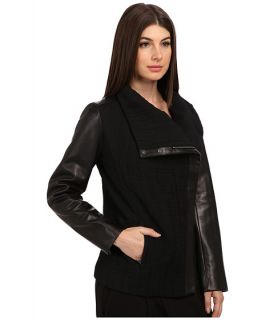 HELMUT LANG High Collar Wool Coat Black