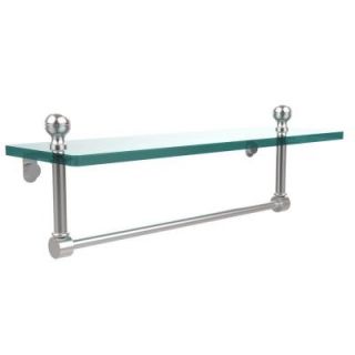 Allied Brass Mambo 16 in. W Glass Vanity Shelf with Integrated Towel Bar in Satin Chrome MA 1/16TB SCH