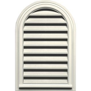 Builders Edge 22 in x 32 in Parchment Round Top Vinyl Gable Vent