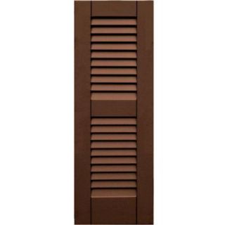 Winworks Wood Composite 12 in. x 34 in. Louvered Shutters Pair #635 Federal Brown 41234635