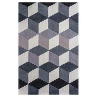Kas Rugs Cubism Grey/Ivory 7 ft. 9 in. x 9 ft. 9 in. Area Rug ZOL390679X99