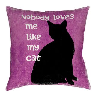 Nobody Loves Me Like My Cat Printed Throw Pillow