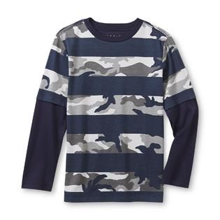Basic Editions Boys Long Sleeve T Shirt   Striped & Camouflage   Kids