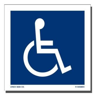 Lynch Sign 5 in. x 5 in. Decal Blue on White Sticker Accessible Symbol R  94SMDC