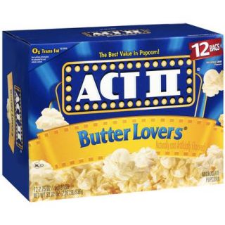 Act II Butter Lovers Popcorn, 2.75 oz, 12 ct