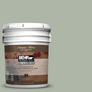 BEHR Premium Plus Ultra 5 gal. #ICC 56 Green Tea Flat/Matte Interior Paint 175405