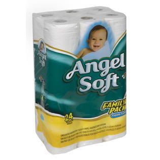 Angel Soft Bathroom Tissue, Unscented, Regular Rolls, 2 Ply, Family