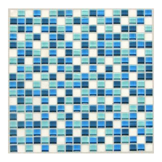 American Olean Legacy Glass Ocean Blend Glass Mosaic Square Indoor/Outdoor Wall Tile (Common: 12 in x 12 in; Actual: 11.87 in x 11.87 in)