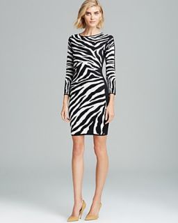 Cynthia Steffe Zebra Print Jacquard Sweater Dress   Briella