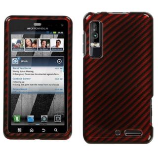 INSTEN Red/ Silver/ Racing Fiber Phone Case Cover for Motorola XT862