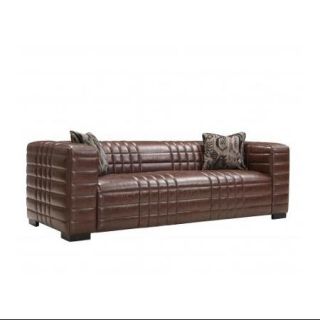 Armen Living LCMX3BR Maxton Sofa In Brown Leather