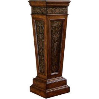Pulaski Furniture Scroll Detail Accent Pedestal, Dark Brown