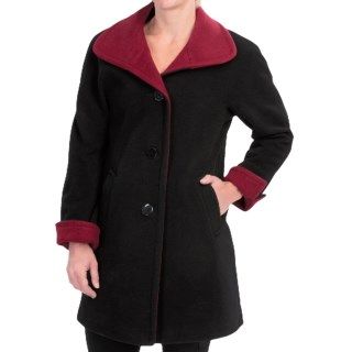 Ellen Tracy Wool Color Block Swing Coat (For Women) 76