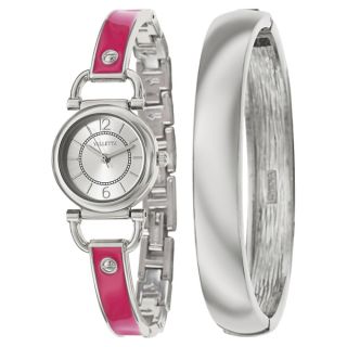 Valletta Womens Bracelet Stainless Steel Quartz Silver and Pink and